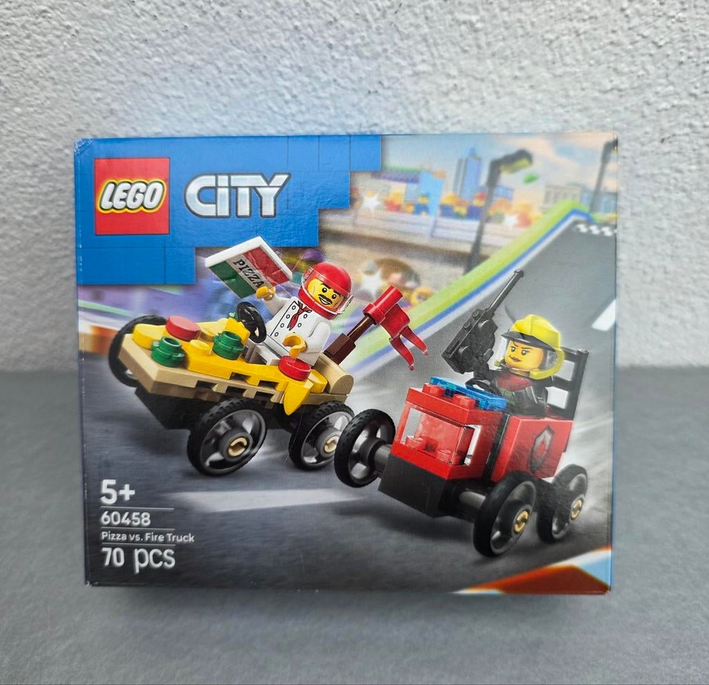 Lego City 60458 Pizza vs. Fire Truck, Ophalen of Verzenden, Zo goed als nieuw, Complete set, Lego
