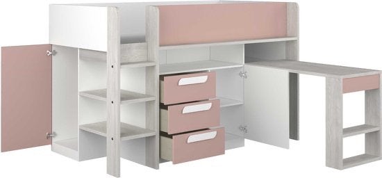 Kinder bed met bureau en kast, Ophalen, 85 tot 100 cm, Zo goed als nieuw, Hoogslaper of Stapelbed