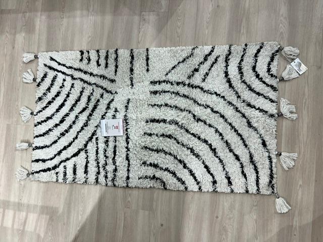 KidsDepot Berber Vloerkleed Wit/Zwart 80 x 150 cm, Kinderen en Baby's, Kinderkamer | Inrichting en Decoratie, Nieuw, Kleed of Kussen