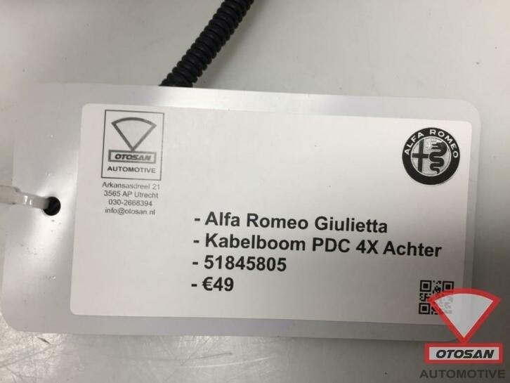 alfa romeo giulietta kabelboom pdc 4x achter 51845805, Gebruikt, Dpofca@stellantis.com, Stellantis Europe S.p.A., Ophalen of Verzenden