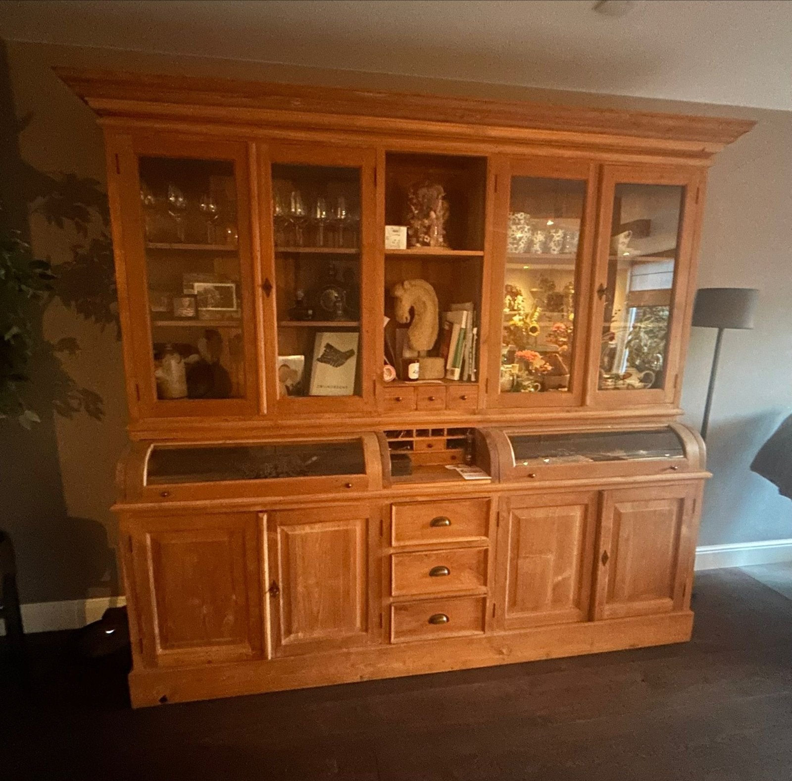 Teak houten vitrinekast / buffetkast /, Ophalen