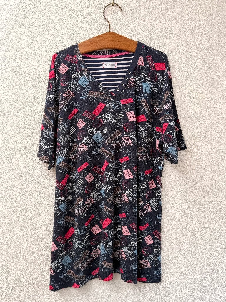 Chalou donkerblauw shirt maat 52, Kleding | Dames, Grote Maten, Zo goed als nieuw, Shirt of Top, Blauw, Ophalen of Verzenden
