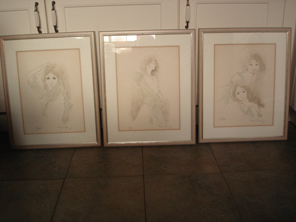3X Kunst kopen van Bernard Charoy van jonge naakte vrouwen, Ophalen