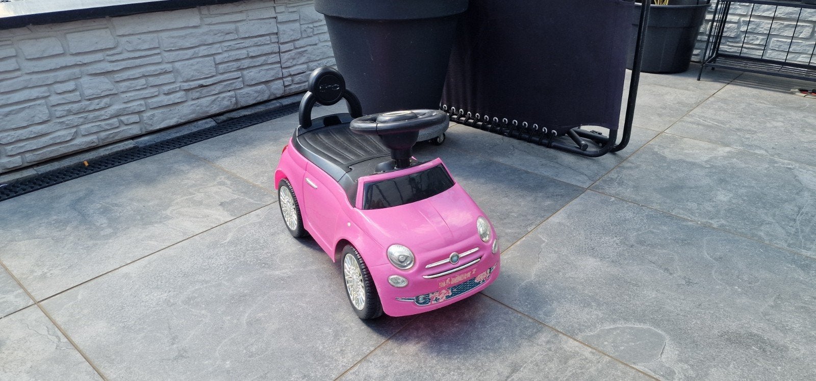 Roze Fiat 500 loopauto voor kinderen, Ophalen