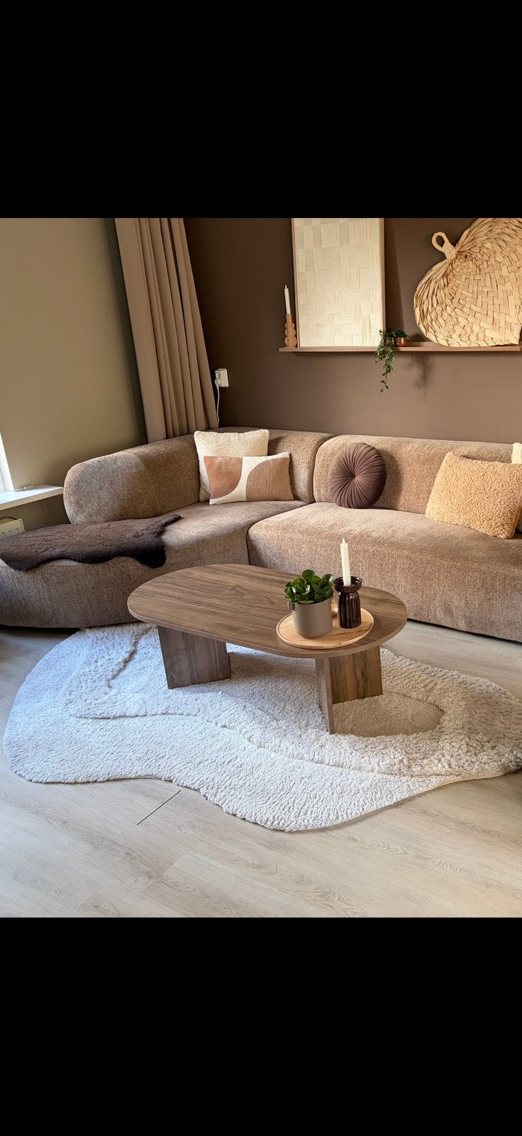 Vloerkleed creme organisch! (160x230cm), Gebruikt, 200 cm of meer, Ophalen of Verzenden, Crème
