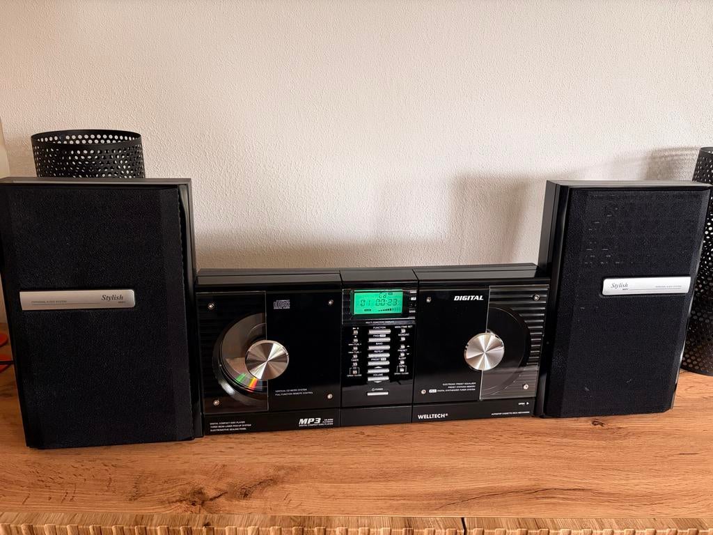 Welltech Stylish Microset met CD/MP3-speler en speakers, Audio, Tv en Foto, Stereo-sets, Overige merken, Nieuw, Ophalen of Verzenden
