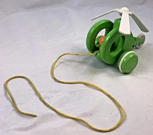 BRIO trekspeelgoed helikopter groen hout 30195, Coolsingel 104, 3011 AG Rotterdam, Netherlands, Verzenden, Zo goed als nieuw, Duw- of Trekspeelgoed