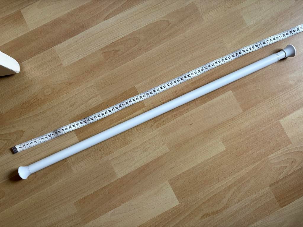 Verstelbare douchegordijnstang 75-125 cm, Ophalen of Verzenden, Zo goed als nieuw, Wit, Overige typen