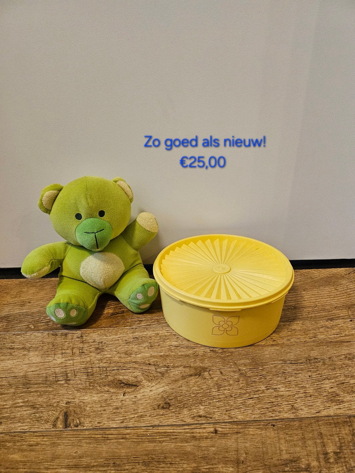 Tupperware gele sterdeksel koektrommel, Huis en Inrichting, Luchtdicht, Bewaardoos, Geel, Ophalen of Verzenden