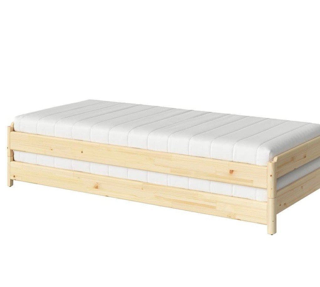Ikea Utåker logeerbed stapelbaar 80x200 met matrassen, Ophalen, Eenpersoons, Zo goed als nieuw, 80 cm