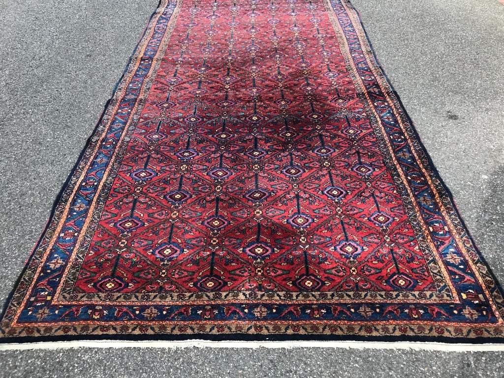 oud handgeknoopt perzisch tapijt loper, Ophalen, Overige kleuren, 150 tot 200 cm, 200 cm of meer