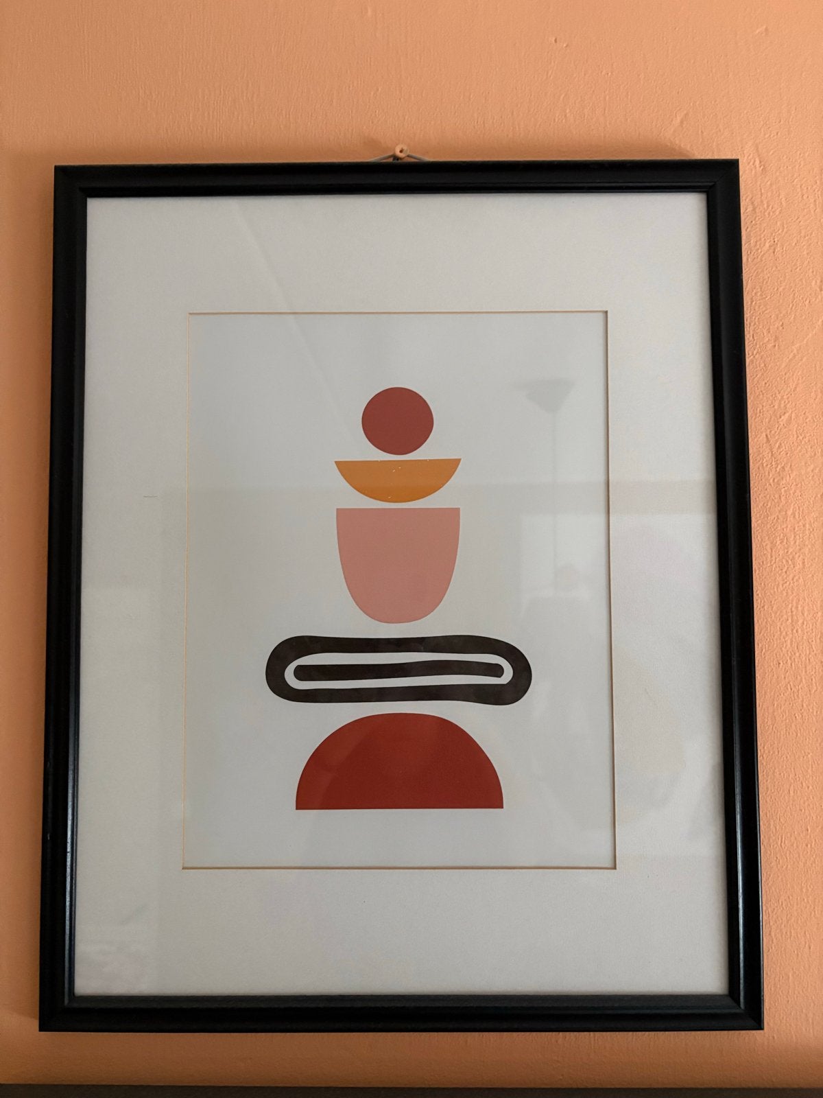Abstracte poster in zwarte lijst - 50x40 cm, Ophalen