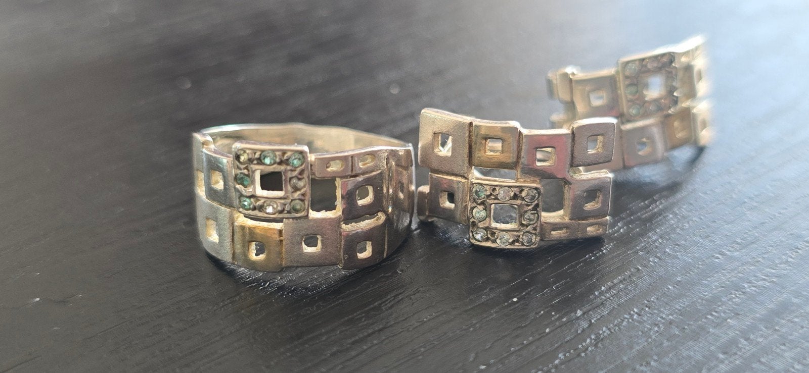 Prachtige zilveren set oorbellen ring, Kleding | Dames, Riemen en Ceinturen, Ophalen of Verzenden, Zo goed als nieuw, Overige kleuren