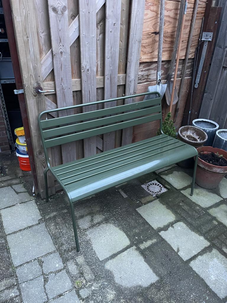 Ijzeren tuinbankje groen, Tuin en Terras, Tuinbanken, Ophalen, Metaal