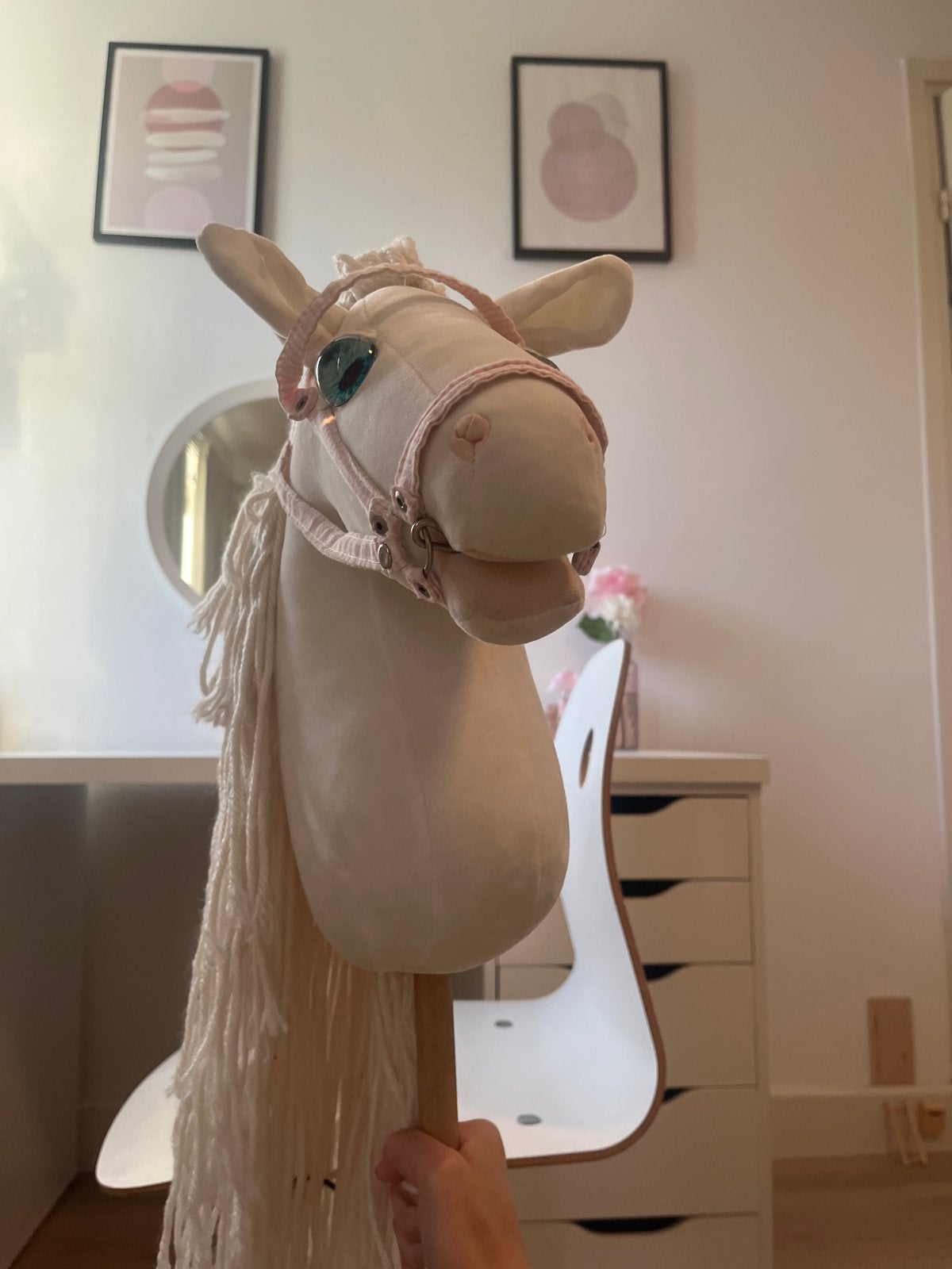 Mooi stokpaard met hoofdstel, Ophalen of Verzenden, Gebruikt, Jongen of Meisje