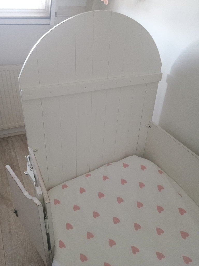 Kinderbed van steigerhout, Kinderen en Baby's, Ophalen, Gebruikt, 70 tot 85 cm, 140 tot 160 cm