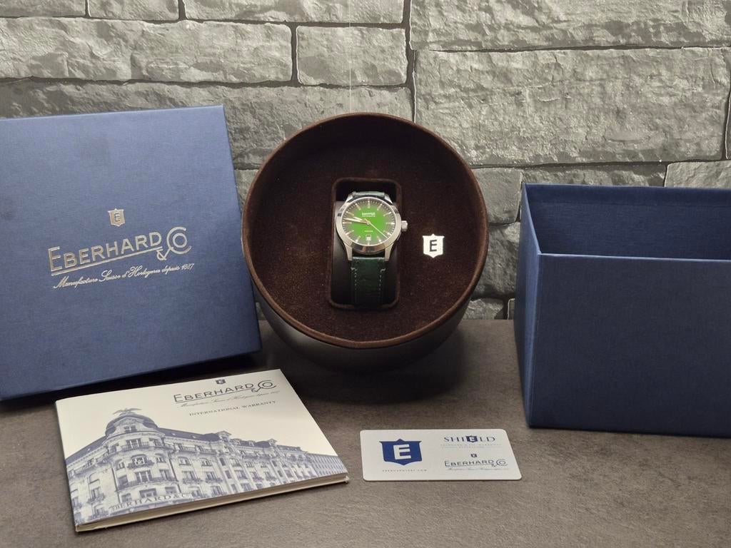 Eberhard & Co Aiglon Grande Taille 41mm, Full Set 2024, Sieraden, Tassen en Uiterlijk, Overige merken, Leer, Staal, Polshorloge