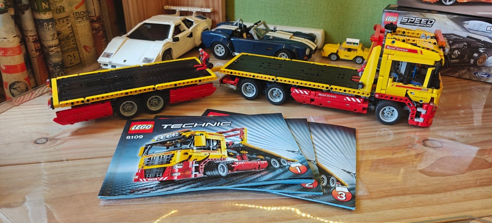 Lego Technic 8109 Flatbed Truck met MOC trailer, Lego, Ophalen of Verzenden, Technic, Complete set