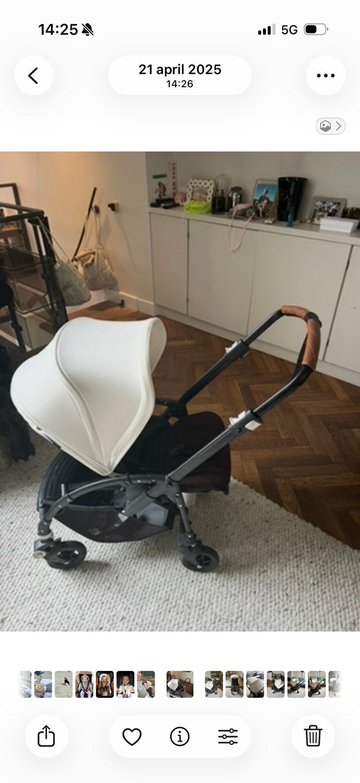 Bugaboo bee 5 compleet zwart met witte kap, Bugaboo, Zo goed als nieuw, Met reiswieg, Ophalen