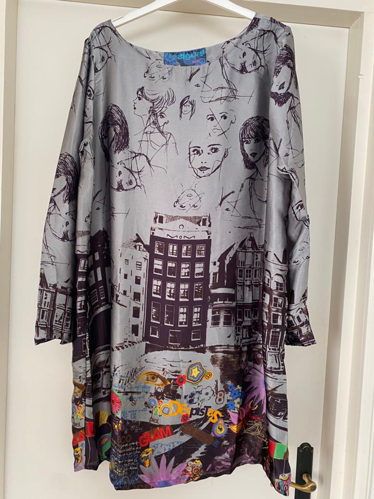 DESIGUAL JURKJE TUNIEK TOP LM   XL., Ophalen of Verzenden, Gedragen, Maat 42/44 (L), Grijs