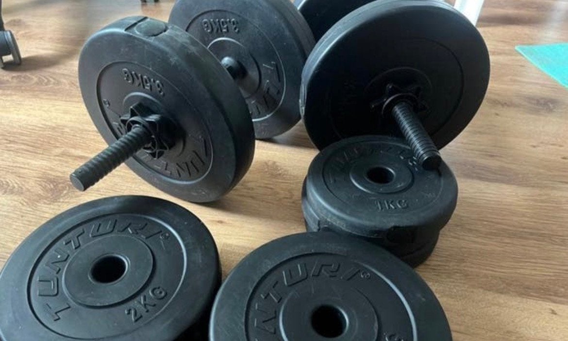 Tunturi dumbellset, Sport en Fitness, Fitnessmaterialen, Ophalen, Gebruikt, Halterset