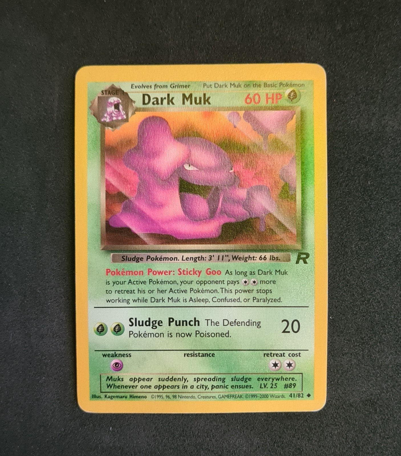 Dark Muk 41/82 Pokémon kaart, Ophalen, Zo goed als nieuw, Losse kaart