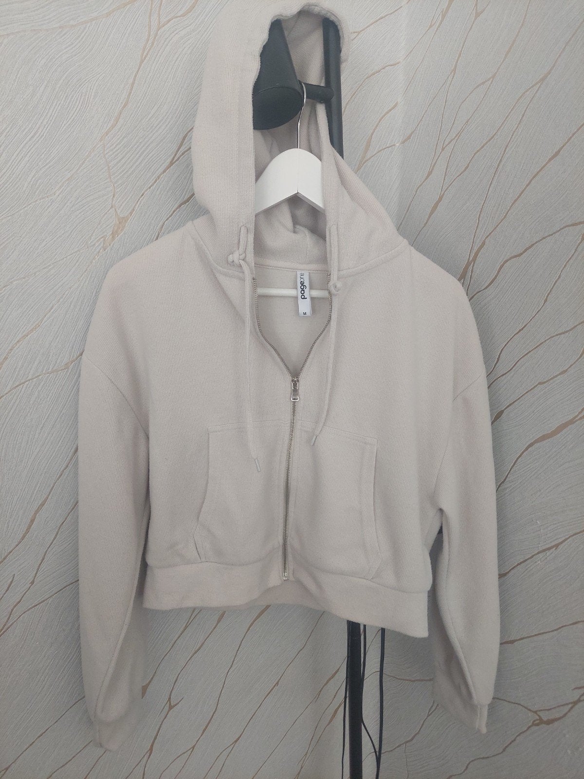 Cropped hoodie met rits - Maat M, Kleding | Dames, Ophalen, Gedragen, Maat 38/40 (M), Beige