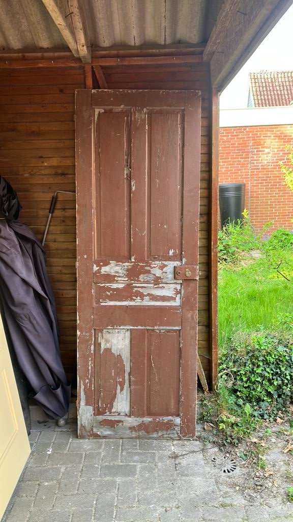 Zware houten buitendeur, Ophalen, Gebruikt, Minder dan 80 cm, Buitendeur