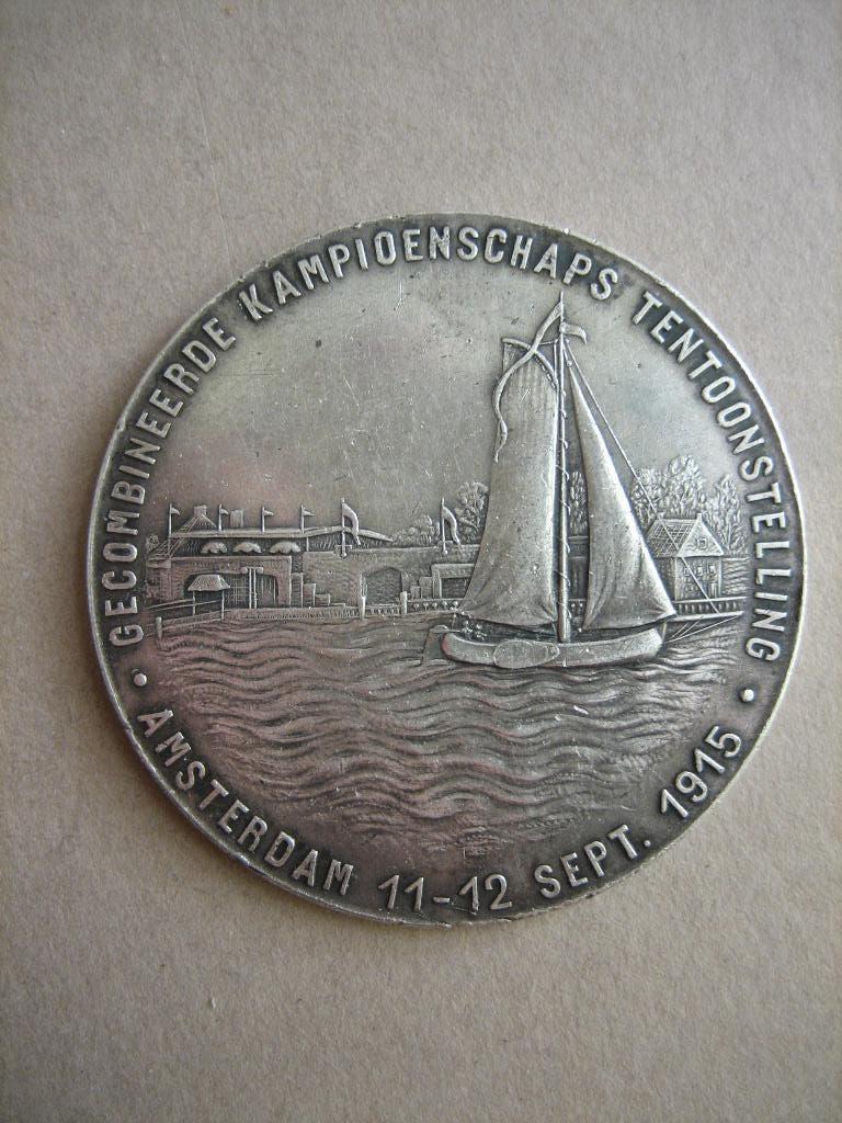 Oude penning zilver Amsterdam 1915, Postzegels en Munten, Penningen en Medailles, Ophalen of Verzenden, Overige materialen