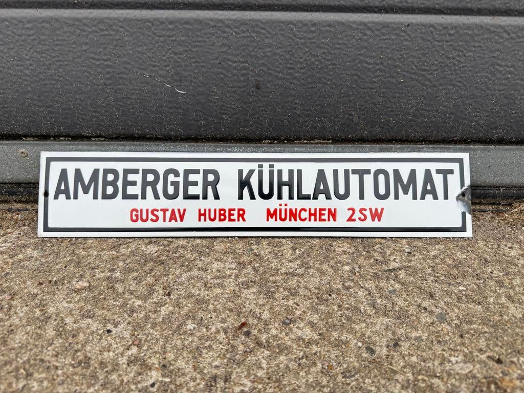 Amberger Kühlautomat Emaille Reclamebord - Vintage, Verzamelen, Merken en Reclamevoorwerpen, Ophalen of Verzenden, Reclamebord