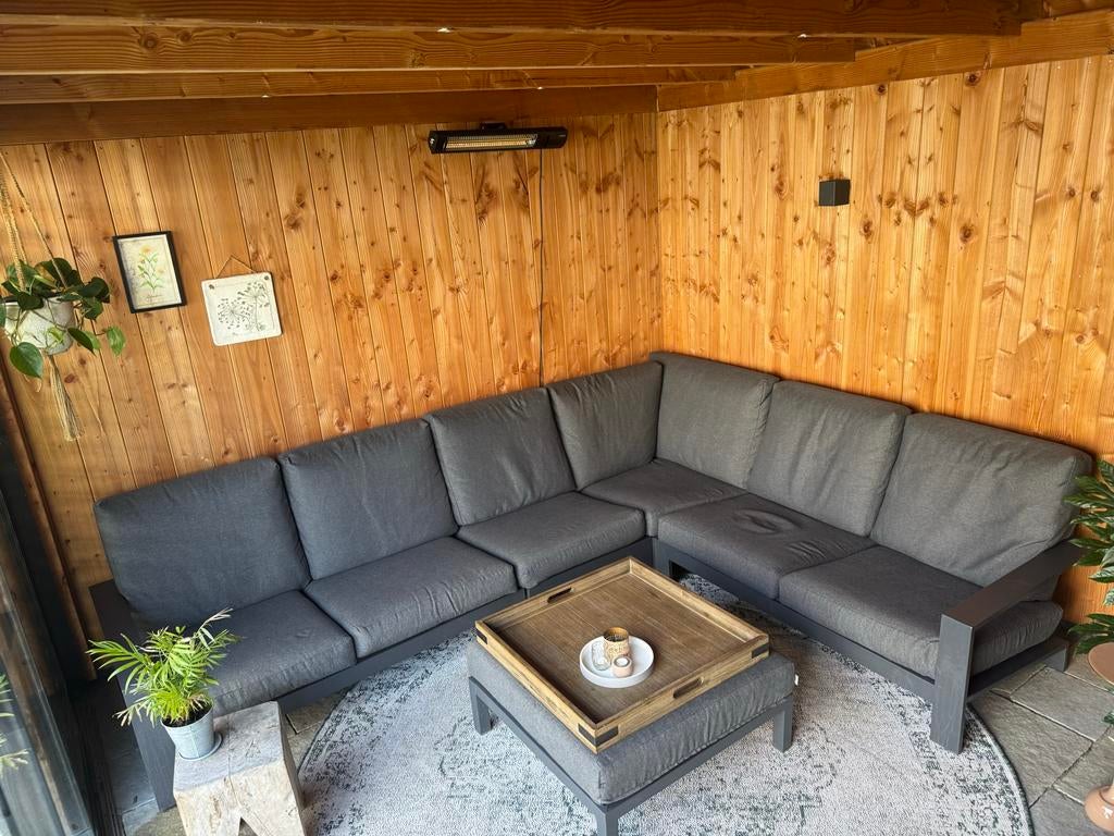 Complete kussenset voor loungeset - antraciet, Ophalen, Gebruikt