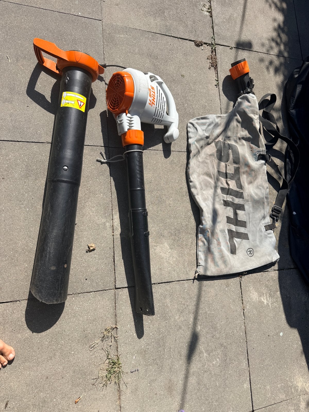 Stihl SHE 71 Bladblazer/Bladzuiger, Tuin en Terras, Bladblazers, Ophalen, Gebruikt, Handgedragen, Met opvangzak