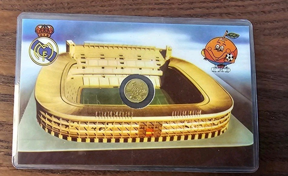 Spanje 82 WK Voetbal Muntje Santiago Bernabéu coincard, Ophalen of Verzenden, Overige landen, Losse munt