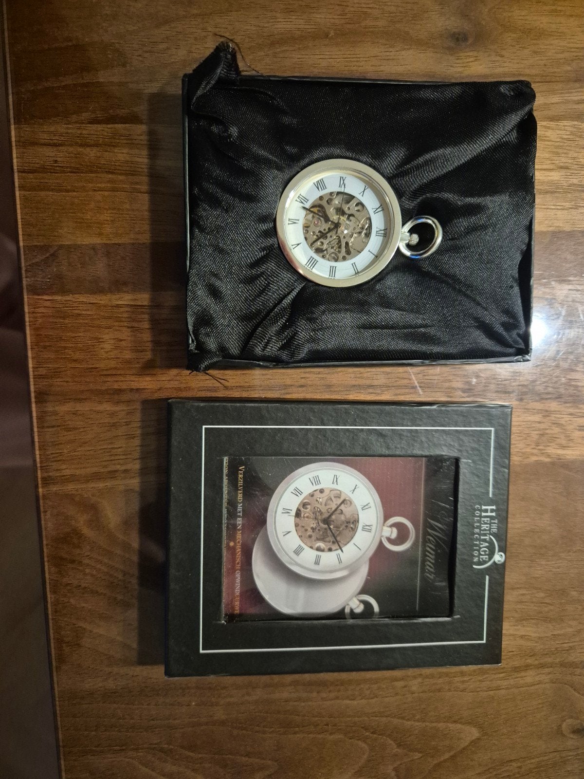 Verzilverd zakhorloge met mechanisch opwinduurwerk, Overige merken, Zakhorloge, Nieuw, Ophalen of Verzenden