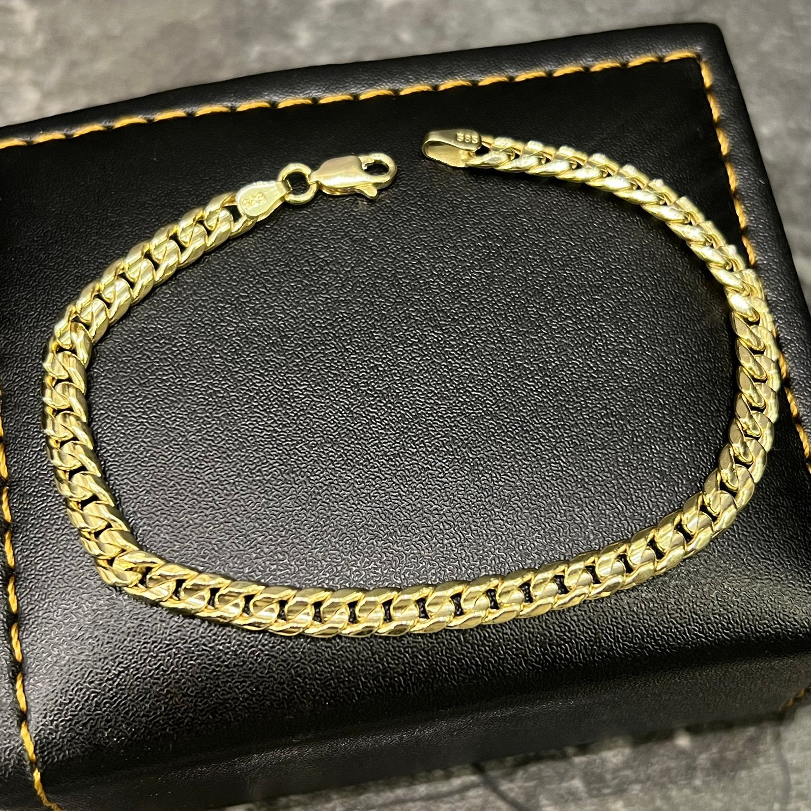 14k gouden armband cuban gourmet schakel nieuw, Ophalen of Verzenden, Nieuw, Goud