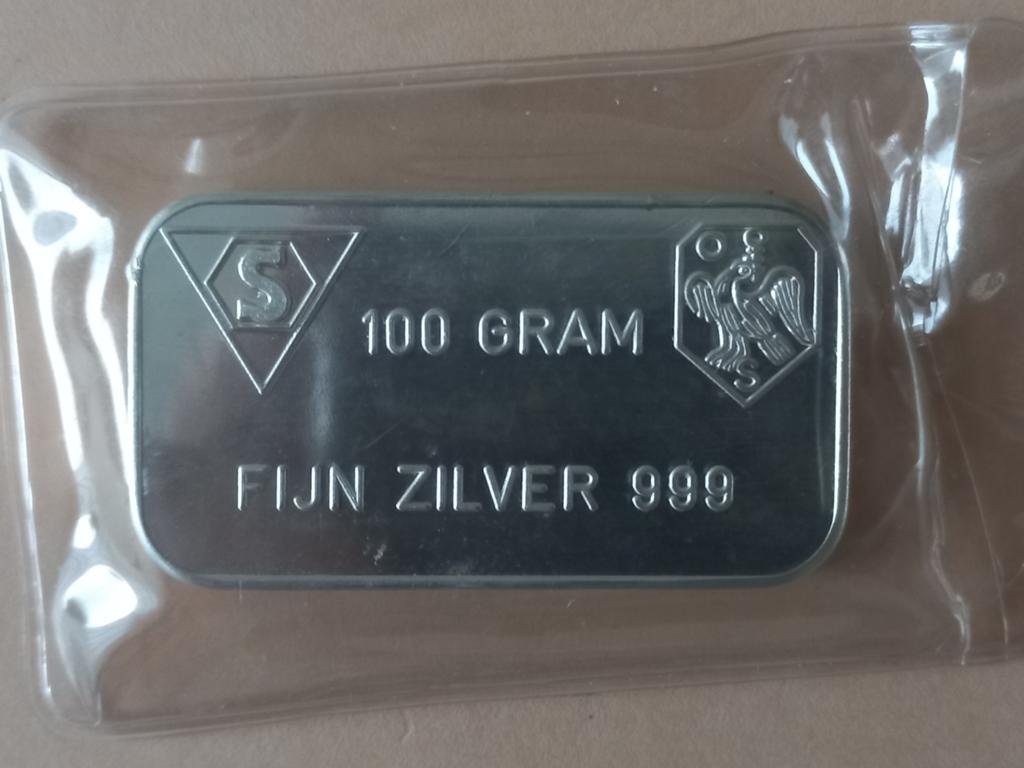100 gram Fijn Zilver 999 Baar - Schöne Edelmetaal, Postzegels en Munten, Edelmetalen en Baren, Ophalen of Verzenden, Zilver