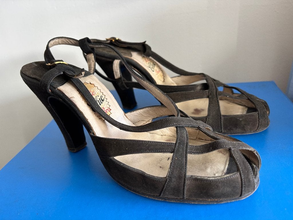 Elegante 1940s schoenen, Le Chic Paris, Hollywood-vintage, Verzenden, Dames