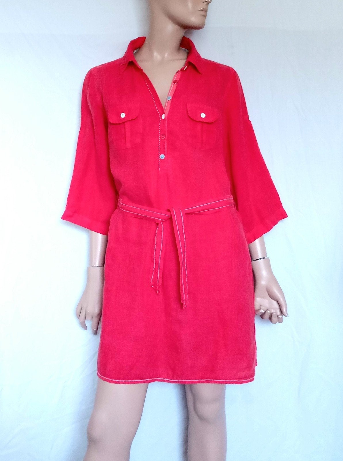 FRIEDA FREDDIES LINNEN Jurk / Blouse  , Maat 40, Ophalen of Verzenden, Zo goed als nieuw, Maat 38/40 (M), Rood