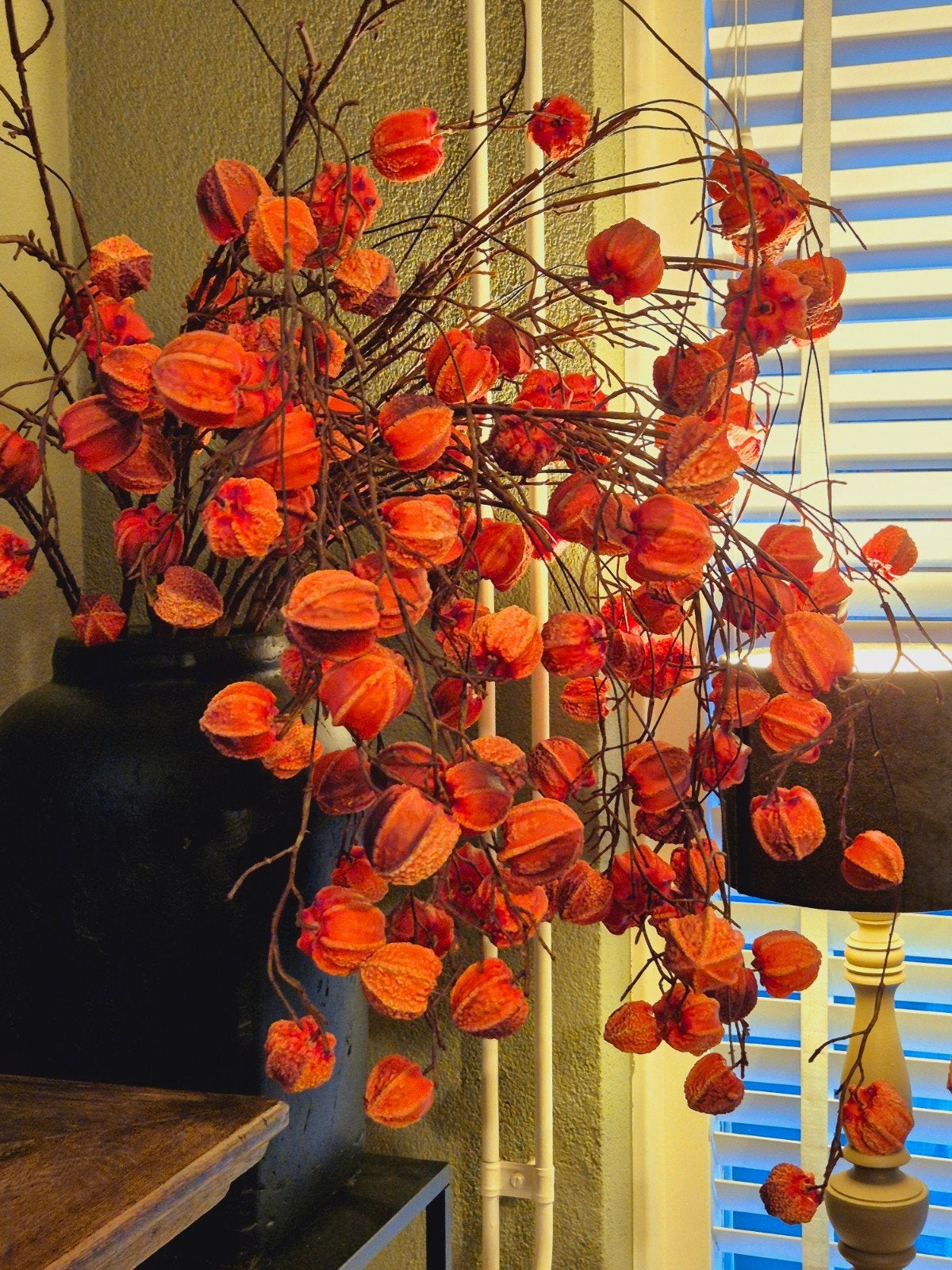 grote kunsttakken lampionnetjes oranje 1.20 m, Binnen, Overige materialen, Nieuw, Ophalen of Verzenden