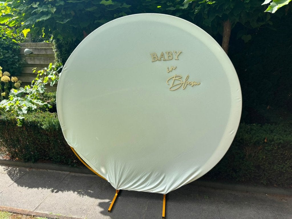 Backdrop frame met doek - rond - decoratie, Ophalen, Overige materialen, Overige stijlen, Zo goed als nieuw