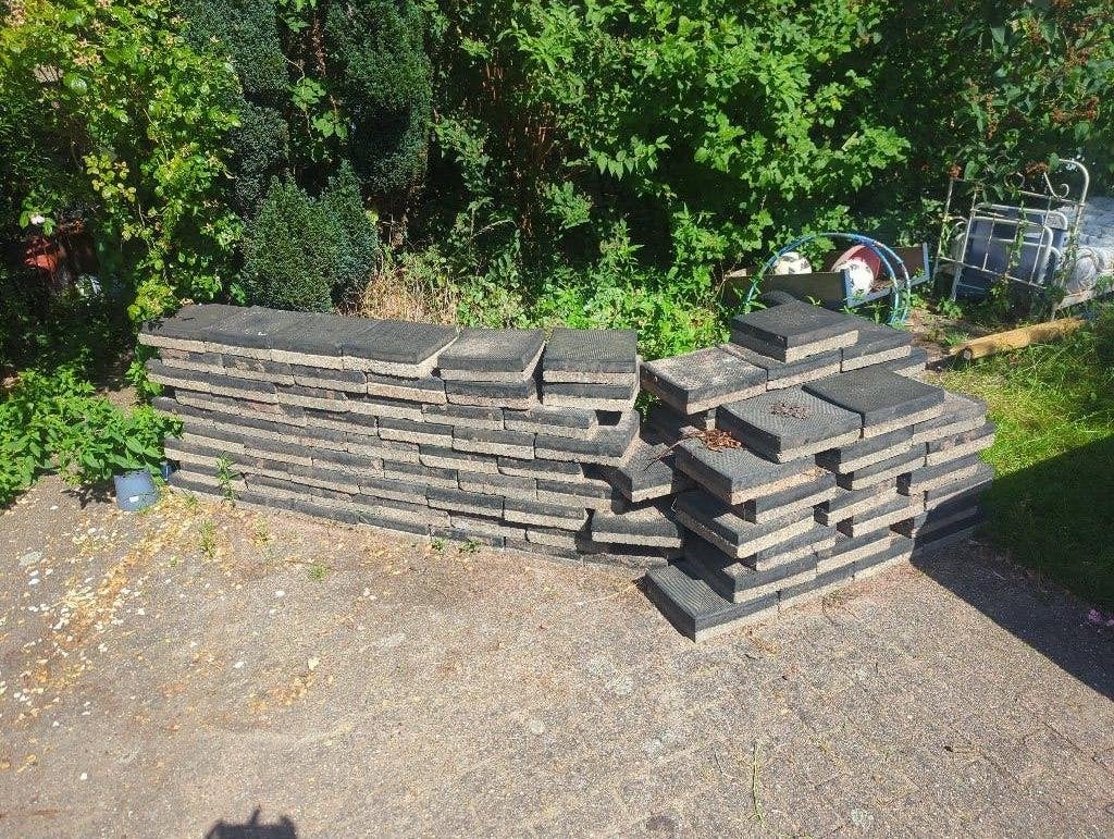 Rubber op beton stoeptegel, Tuin en Terras, Tegels en Klinkers, Ophalen, Gebruikt, Overige typen, Rubber