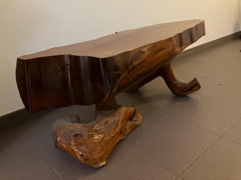 Boomstam salontafel / wortelhouten tafel, Ophalen, Gebruikt, 100 tot 150 cm, 50 tot 100 cm
