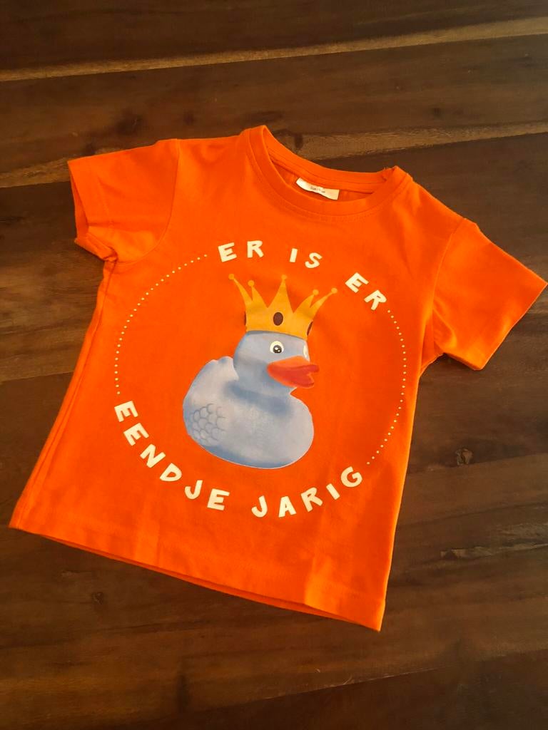 💙 NIEUW Mt 86 92 VERJAARDAG EENDJE shirt oranje, Ophalen of Verzenden, Nieuw, Jongetje of Meisje, Shirtje of Longsleeve