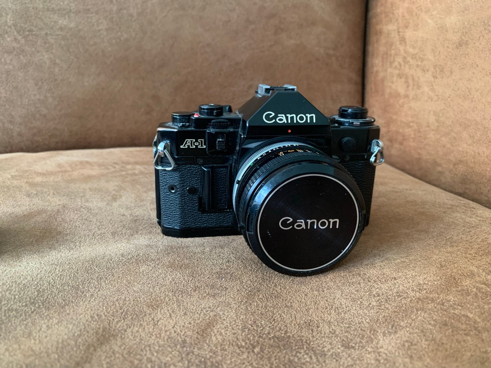 Canon A-1 Spiegelreflexcamera met FD 50mm f/1.8 S.C. lens, Ophalen of Verzenden, Gebruikt, Spiegelreflex, Canon