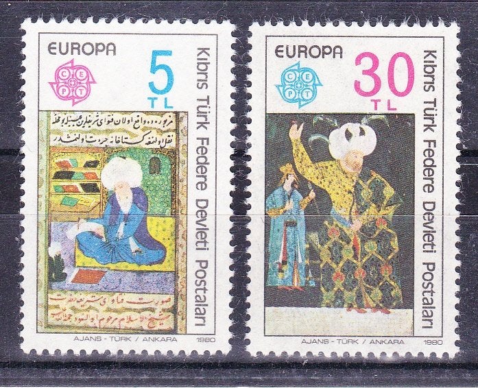 Turks Cyprus 1980 pf mi 83 - 84 europa cept, Ophalen of Verzenden, Overige landen, Postfris