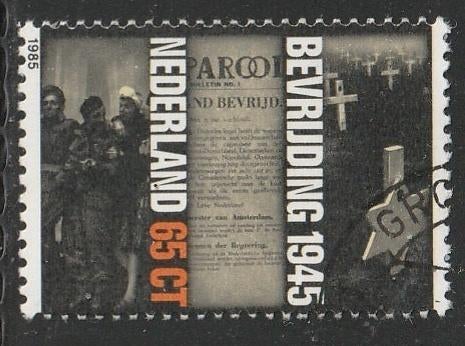Nederland 1985 1331 Verzet & Bevrijding 65c, Gest Groningen, Postzegels en Munten, Postzegels | Nederland, Verzenden, Na 1940