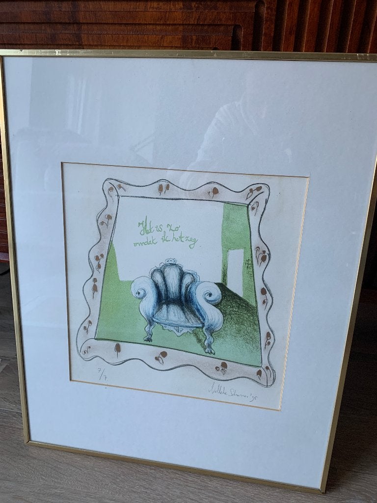 Nelleke Scharroo - Originele Lithografie - Hand Gesigneerd, Antiek en Kunst, Abstract, Gelimiteerde oplage, Ophalen of Verzenden