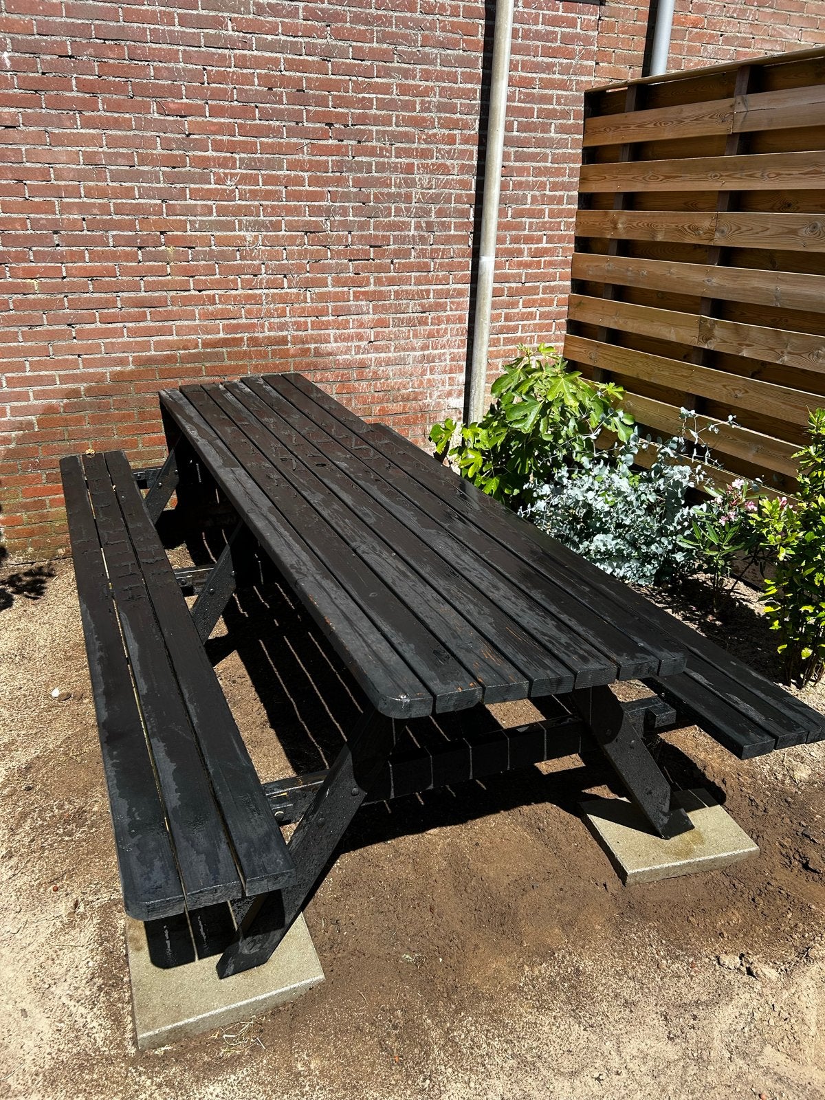 Grote picknicktafel 300x165x80 cm, Tuin en Terras, Picknicktafels, Ophalen, Gebruikt, Rechthoekig, Hout