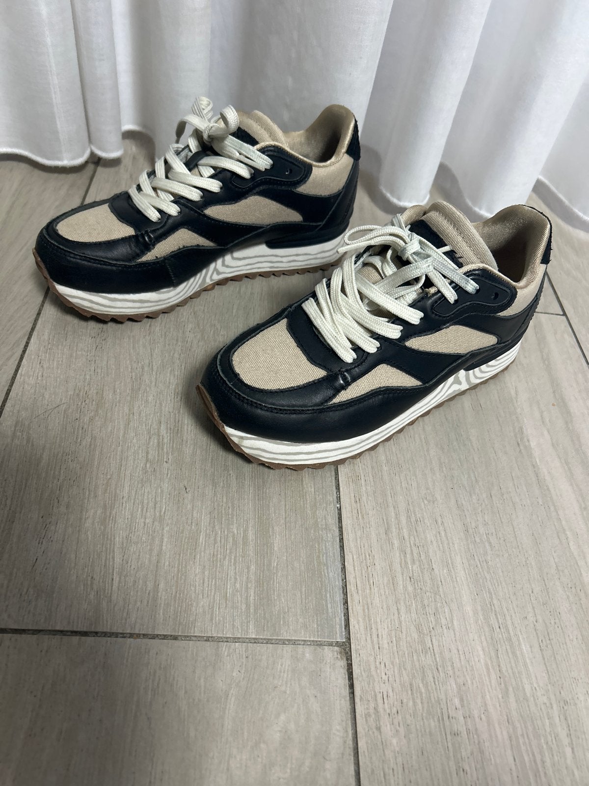 Woden Sneakers - Zwart/Beige - Maat 36, Ophalen of Verzenden, Nieuw, Zwart, Sneakers of Gympen