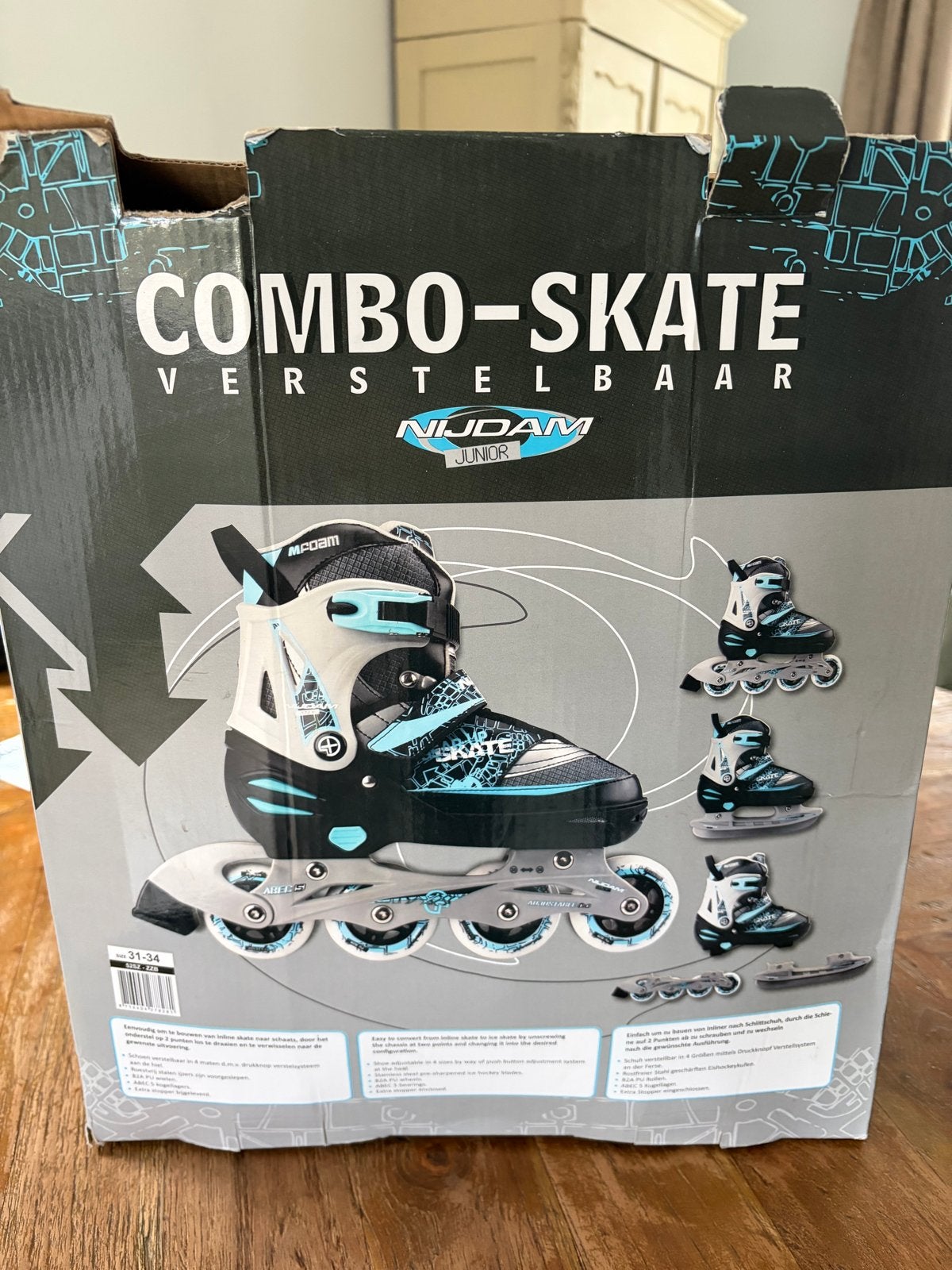 Nijdam Combo-Skate: Skeelers & Schaatsen (Maat 31-34), Overige merken, Kinderen, Overige typen, Ophalen of Verzenden